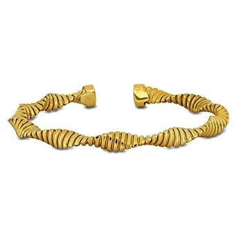 Stella Grace 18k Gold over Sterling Silver Polished Open Twisted Bangle Bracelet