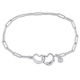 Stella Grace Sterling Silver Link Paper Clip Bracelet