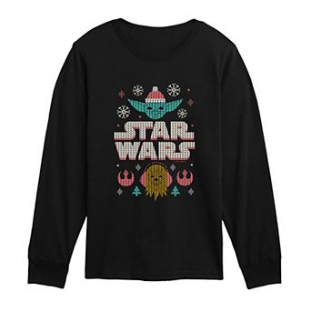 Boys 8-20 Star Wars Yoda & Chewbacca Long Sleeve Graphic Tee