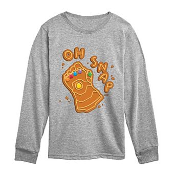 Boys 8-20 Thanos "Oh Snap" Christmas Cookie Long Sleeve Graphic Tee