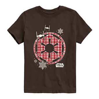 Boys 8-20 Star Wars Holiday Plaid Empire Icon Short Sleeve Graphic Tee