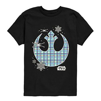 Boys 8-20 Star Wars Holiday Plaid Rebel Icon Short Sleeve Graphic Tee