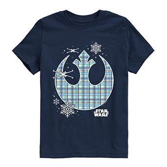 Boys 8-20 Star Wars Holiday Plaid Rebel Icon Short Sleeve Graphic Tee