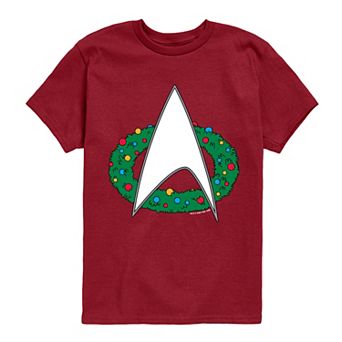 Boys 8-20 Star Trek Starfleet Christmas Wreath Graphic Tee