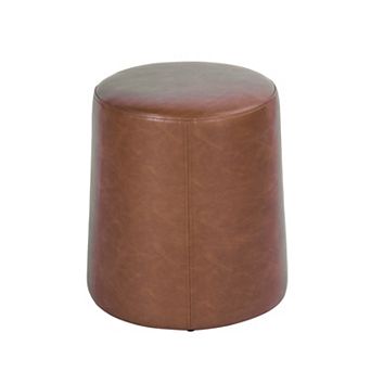 HomePop Organic Shape Ottoman Faux Leather