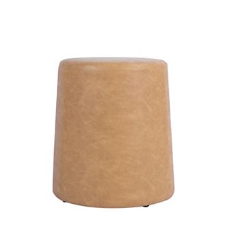 HomePop Organic Shape Ottoman Faux Leather
