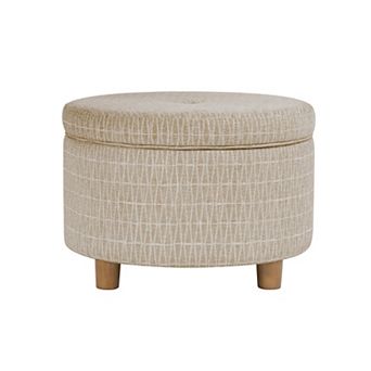 HomePop Large Round Storage Ottoman