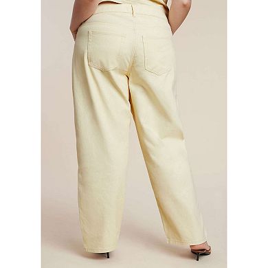 ELOQUII Women's Plus Size Floral Embroidery Jean
