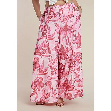 ELOQUII Women's Plus Size Patbo X Wide-Leg Godet Pants