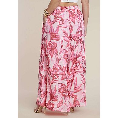 ELOQUII Women's Plus Size Patbo X Wide-Leg Godet Pants