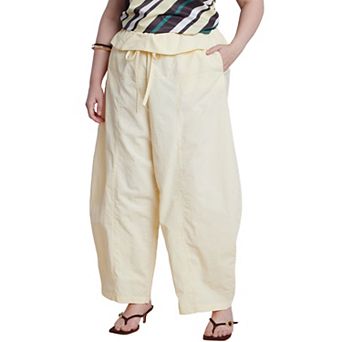 ELOQUII Women's Plus Size Foldover Tie Waist Pant