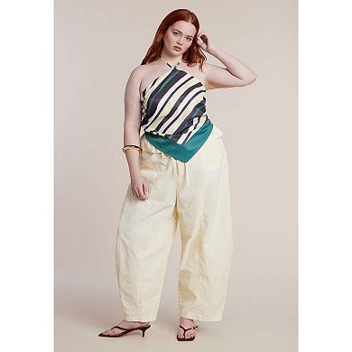 ELOQUII Women's Plus Size Foldover Tie Waist Pant