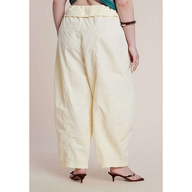 ELOQUII Women's Plus Size Foldover Tie Waist Pant
