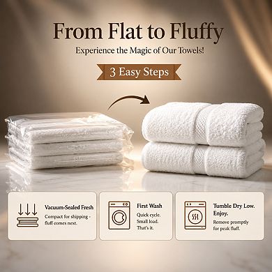 6 Piece Ring Spun Cotton Towel Set Super Soft Absorbent Quick Dry