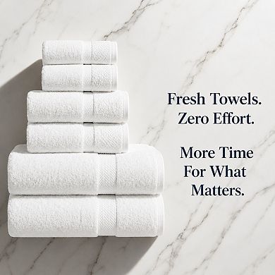 6 Piece Ring Spun Cotton Towel Set Super Soft Absorbent Quick Dry