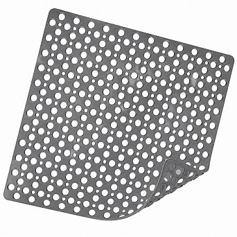 27 Inch Square Non Slip Shower Mat with Suction Cups Drain Holes TPE Soft Bathroom Mat