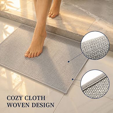 3 Piece Ultra Thin Non Slip Quick Dry Absorbent Bathroom Rug Set Washable