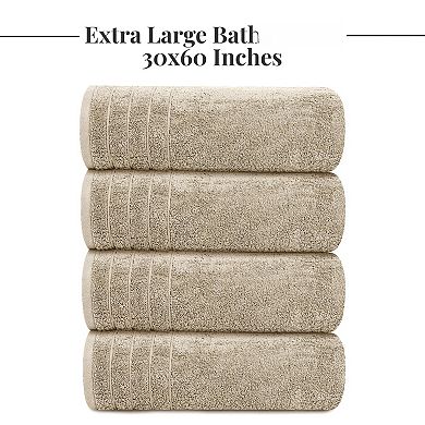 4 Pack Super Soft Absorbent Bath Towels Quick Dry Lightweight Cotton