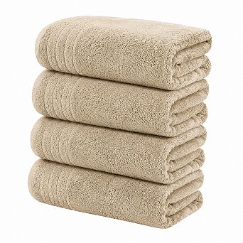 4 Pack Super Soft Absorbent Bath Towels Quick Dry Lightweight Cotton
