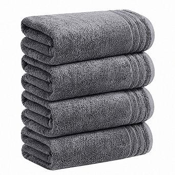 4 Pack Super Soft Absorbent Bath Towels Quick Dry Lightweight Cotton