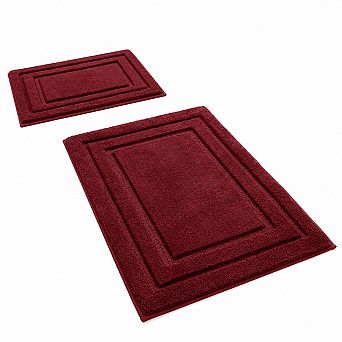2 pc Super Soft Absorbent Non Slip Washable Microfiber Bath Mat Set