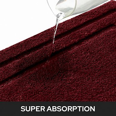 2 Piece Super Soft Absorbent Non Slip Washable Microfiber Bath Mat Set