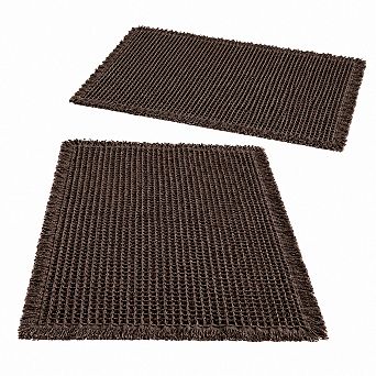2 Pack Waffle Bathroom Rugs Boho Non Slip Washable Super Absorbent Soft Bath Mats