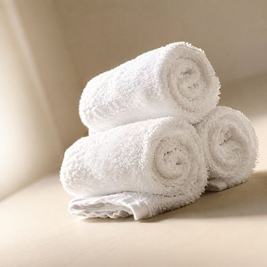 24 Pack Ring Spun Cotton Washcloths Set Soft Absorbent Fingertip Towels