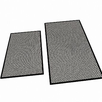 2 pc Thin Non Slip Absorbent Quick Dry Washable Bathroom Rug Set