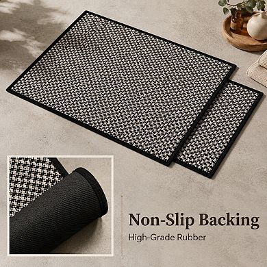 2 Piece Thin Non Slip Absorbent Quick Dry Washable Bathroom Rug Set