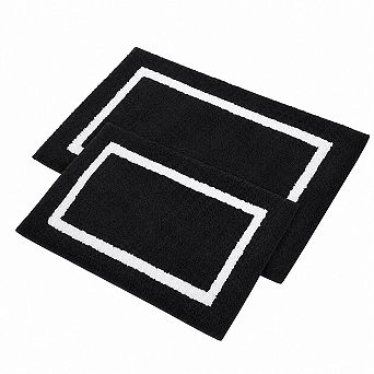 2 pc Super Soft Absorbent Microfiber Bath Rug Set Non Slip Washable Quick Dry
