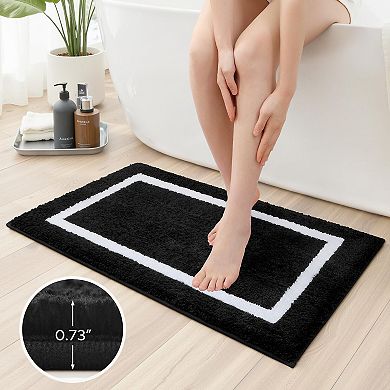 2 Piece Super Soft Absorbent Microfiber Bath Rug Set Non Slip Washable Quick Dry
