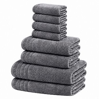 8 pc Super Absorbent Soft Cotton Towel Set Quick Dry Lightweight Bathroom Towels