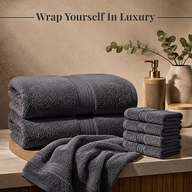 8 Piece Super Absorbent Soft Cotton Towel Set Quick Dry Lightweight Bathroom Towels