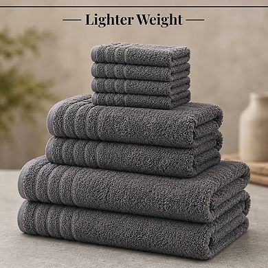 8 Piece Super Absorbent Soft Cotton Towel Set Quick Dry Lightweight Bathroom Towels