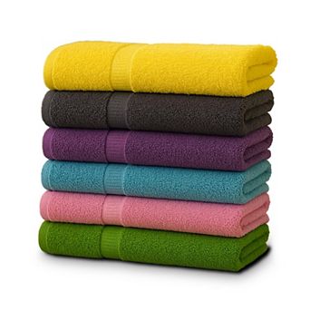 6 Pack Bath Towels Soft Absorbent Durable For Bathroom Pool Gym Spa Hotel Multicolor