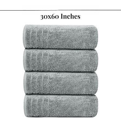 4 Pack Super Soft Absorbent Quick Dry Bath Towels Extra Large Fine Cotton