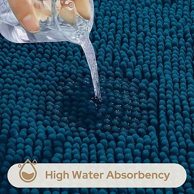3-Piece Extra Large Bathroom Rug Set, Super Soft Non-Slip Chenille Toilet Mats