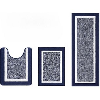 3 pc Bath Mat Set,Absorbent Shaggy Set With U-Shaped Contour Toilet Mat for Bathroom, Bedroom