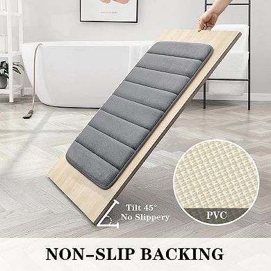 3 Piece Soft Memory Foam Bath Mat Set, Absorbent Non Slip Machine Washable Rug for Bathroom Shower