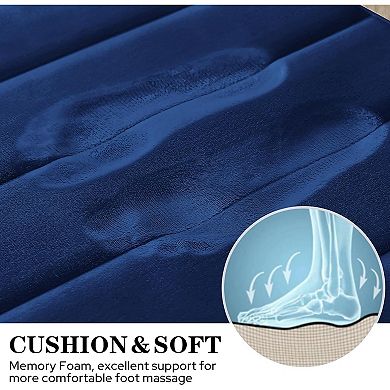 3-Piece Navy Memory Foam Bath Mat Set, Super Soft Non-Slip Bathroom Floor Rugs