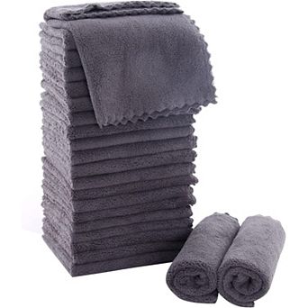 24 Pack Soft Premium Washcloths Set, Quick Drying - Highly Absorbent Coral Velvet Bathroom