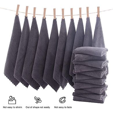 24 Pack Soft Premium Washcloths Set, Quick Drying - Highly Absorbent Coral Velvet Bathroom