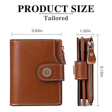Women's Lightweight Genuine Leather RFID Blocking Wallet with Card Holders