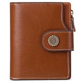 Women's Lightweight Genuine Leather RFID Blocking Wallet with Card Holders