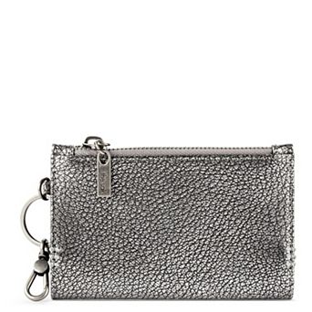 Leather Travel Card Wallet With Key Ring Slim RFID Blocking Multi Slot