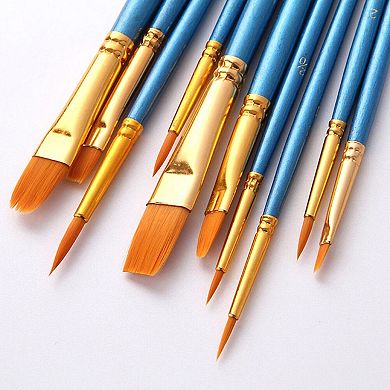 10 Artist Paint Brushes Set for Watercolor Painting