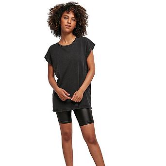Build Your Brand Womens/Ladies Acid Wash Extended Shoulder T-Shirt