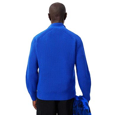 Lacoste Mens Zipper Carded Wool High-Neck Jumper