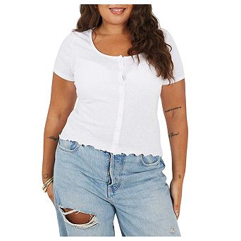 Brave Soul Womens/Ladies Ribbed Plus T-Shirt